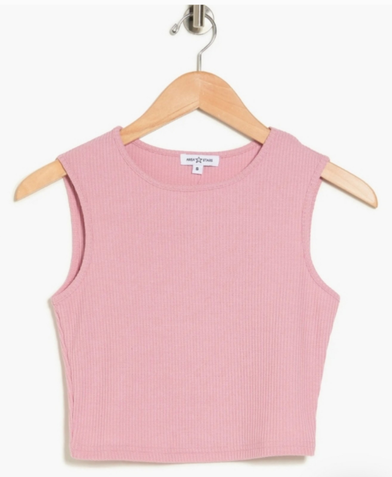 NWT Women's Area Stars Mauve Waffle Tank Crop, Medium