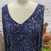 Pisarro Nights Navy Sequin Formal Dress Silk 6 Mother Bride Elegant Embellished