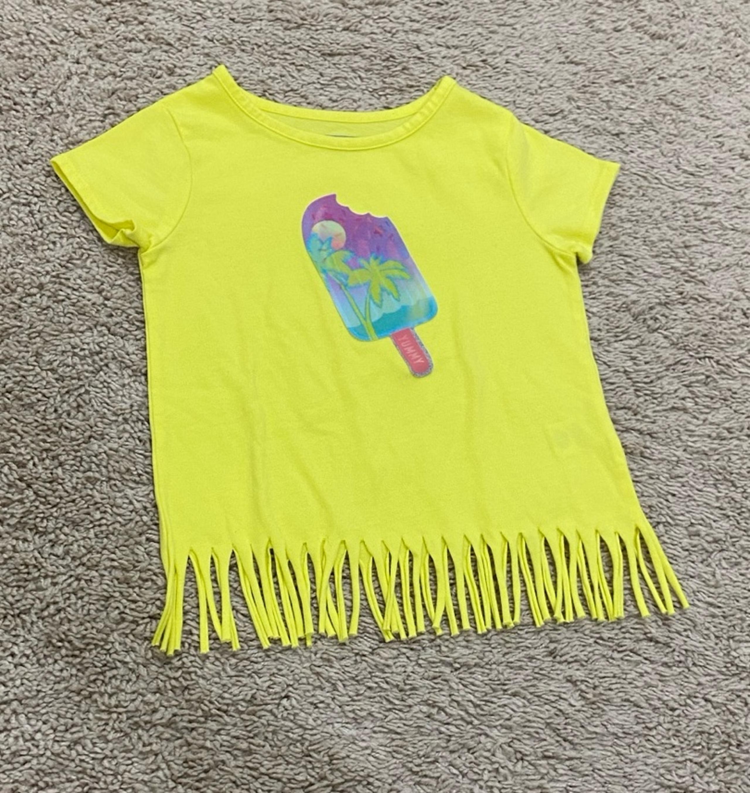 Yellow fringe popsicle top 5T