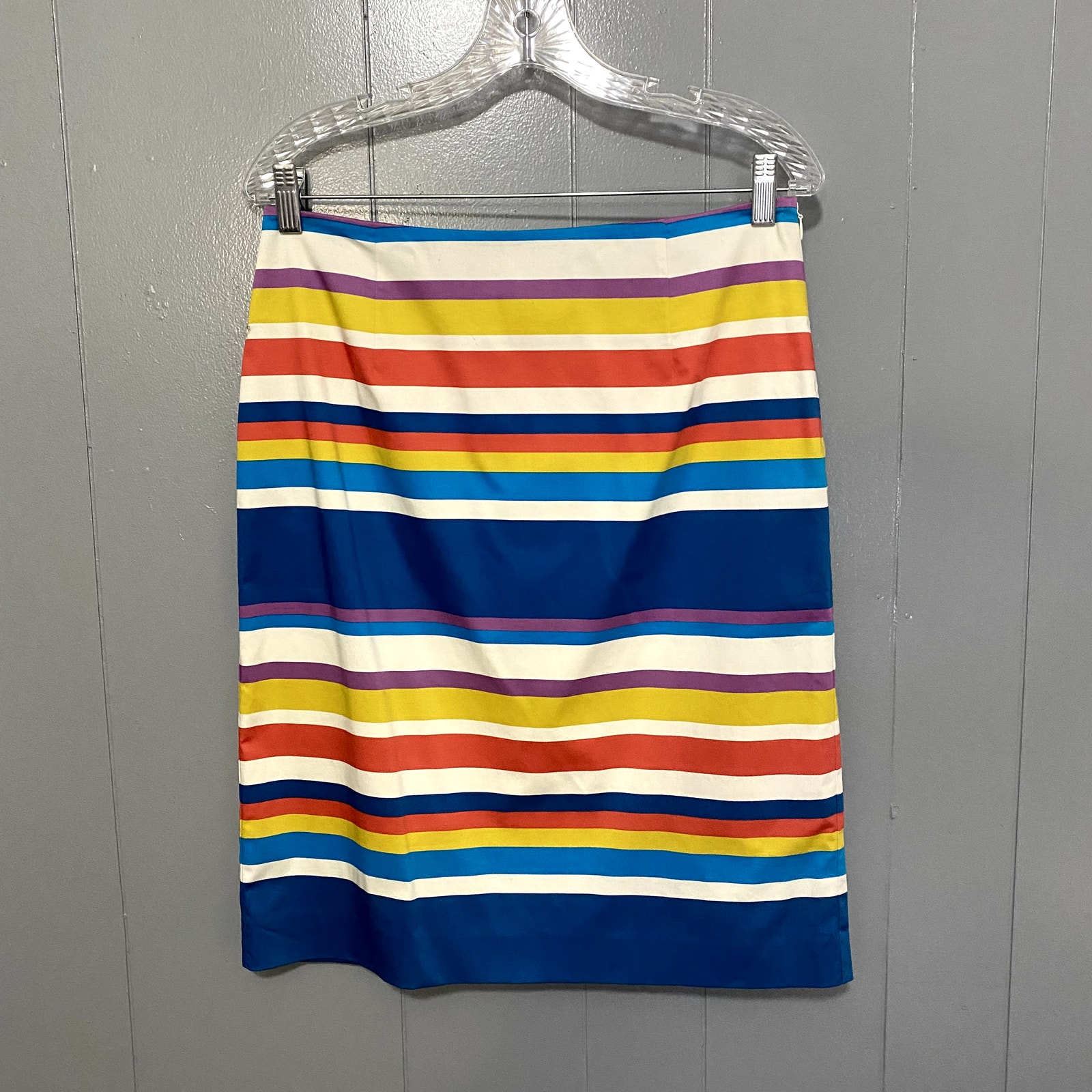 Boden Blue Colorful Straight & Pencil Striped Classic Office Preppy Skirt 8