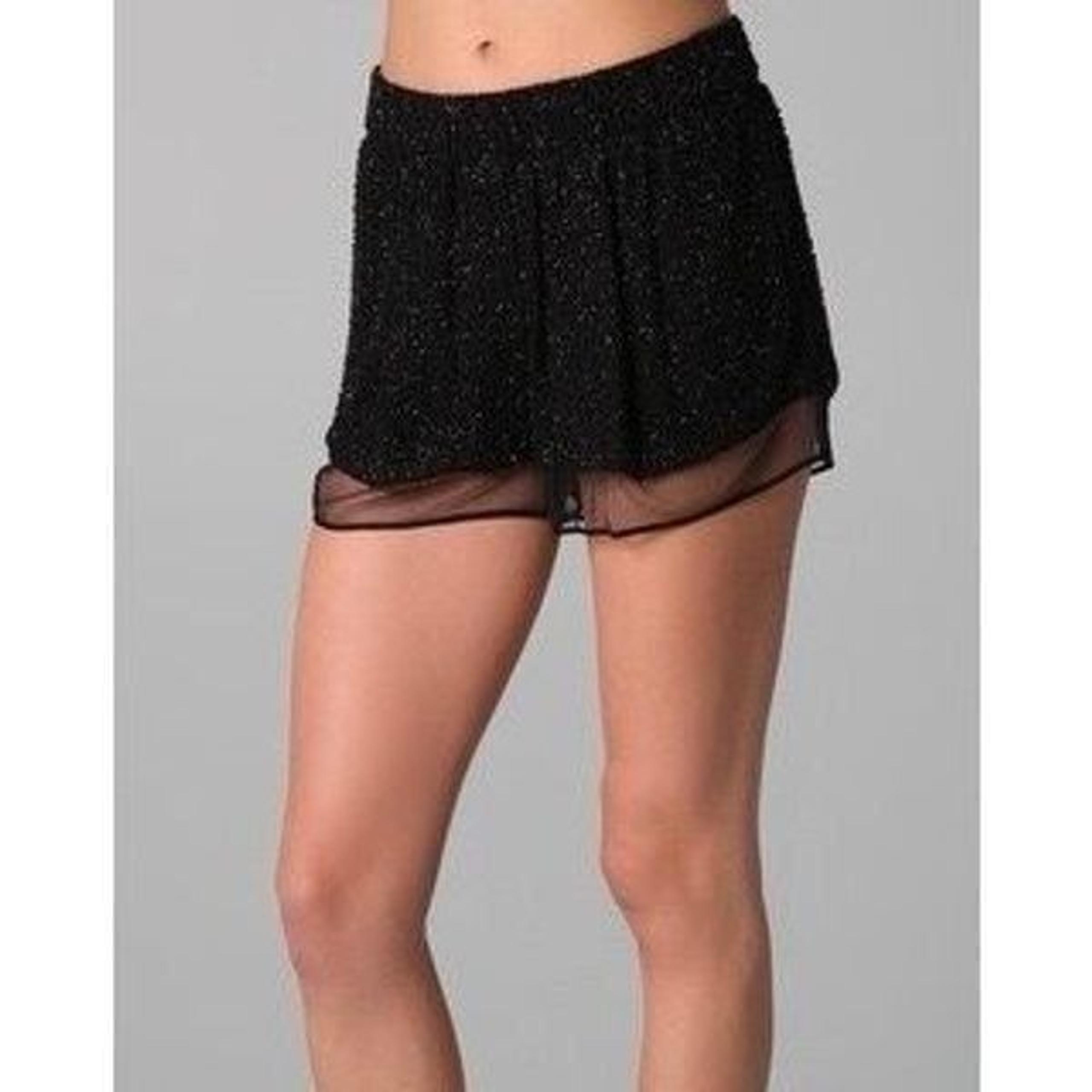 Diane von Furstenberg Waslia Beaded Mesh Shorts Size M *flaw*