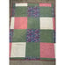 Vintage Handmade Quilt Throw Body Cotton 64x50” Burgundy Border Multicolor Squar