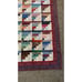 Vintage Handmade Quilt Throw Body Cotton 64x50” Burgundy Border Multicolor Squar