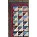 Vintage Handmade Quilt Throw Body Cotton 64x50” Burgundy Border Multicolor Squar