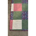 Vintage Handmade Quilt Throw Body Cotton 64x50” Burgundy Border Multicolor Squar