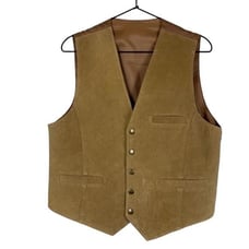 Vintage genuine leather tan vest