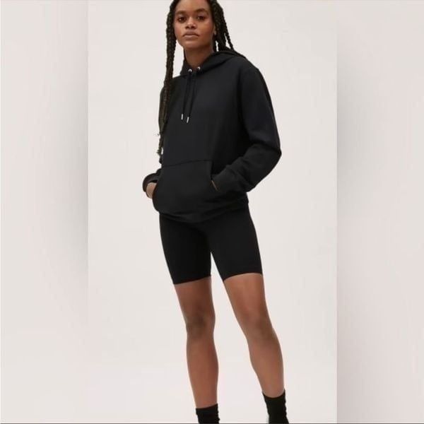 NWT Everlane The French Terry Hoodie Uniform in Black Size S