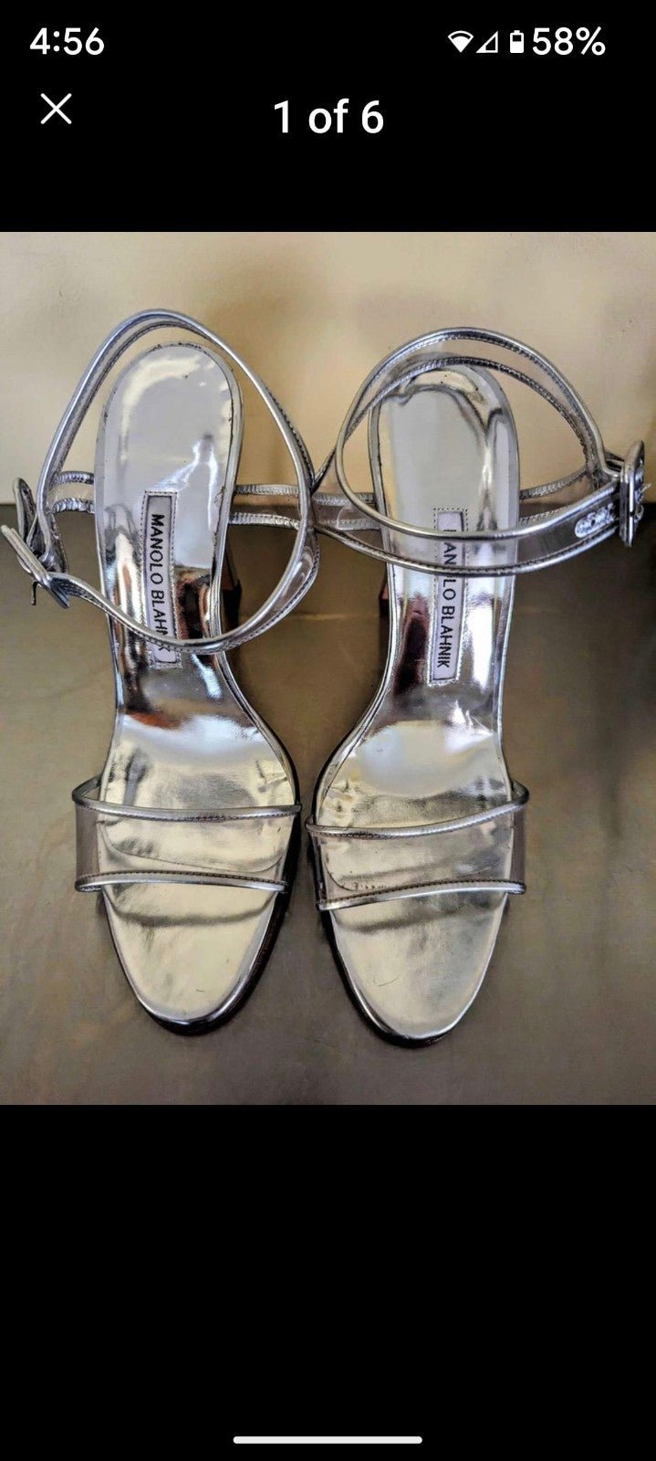 Manolo Blahnik Silver stiletto heels