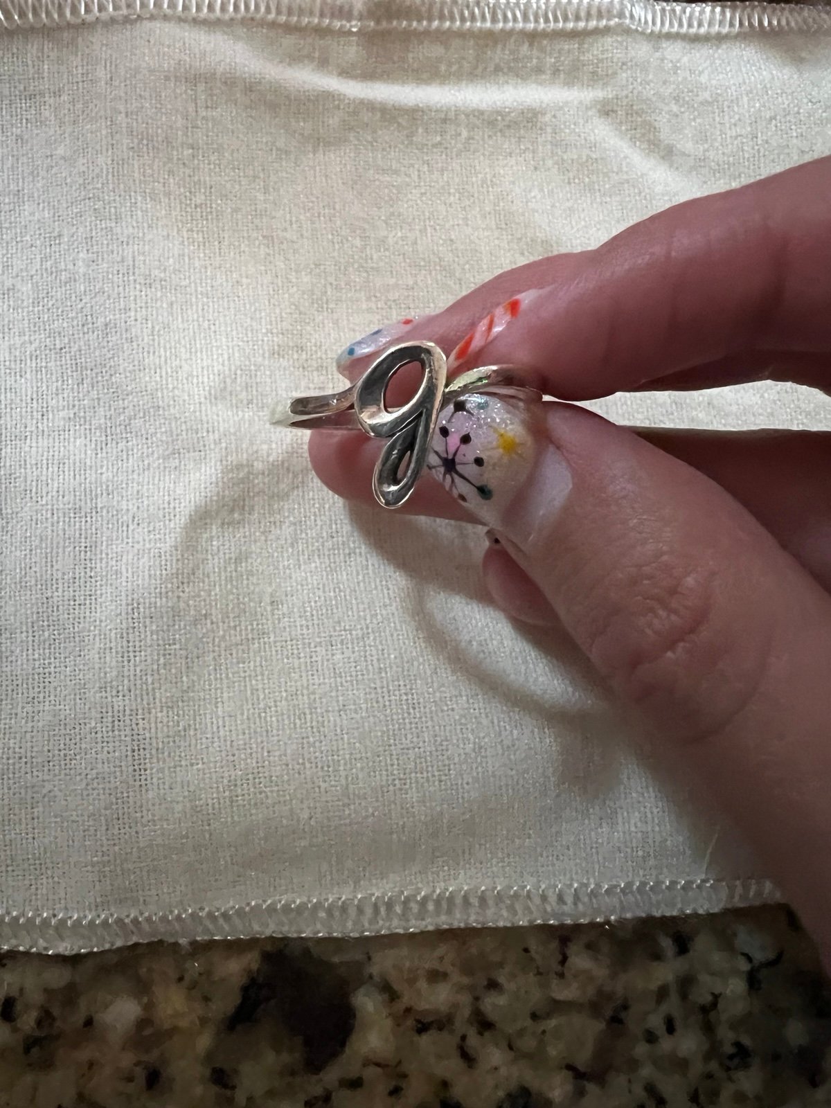 James Avery Script Initial Ring