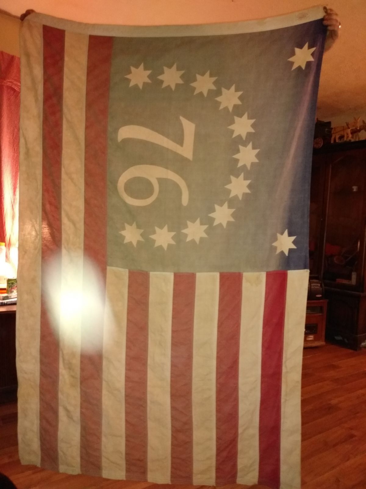 Authentic bicentennial American flag.