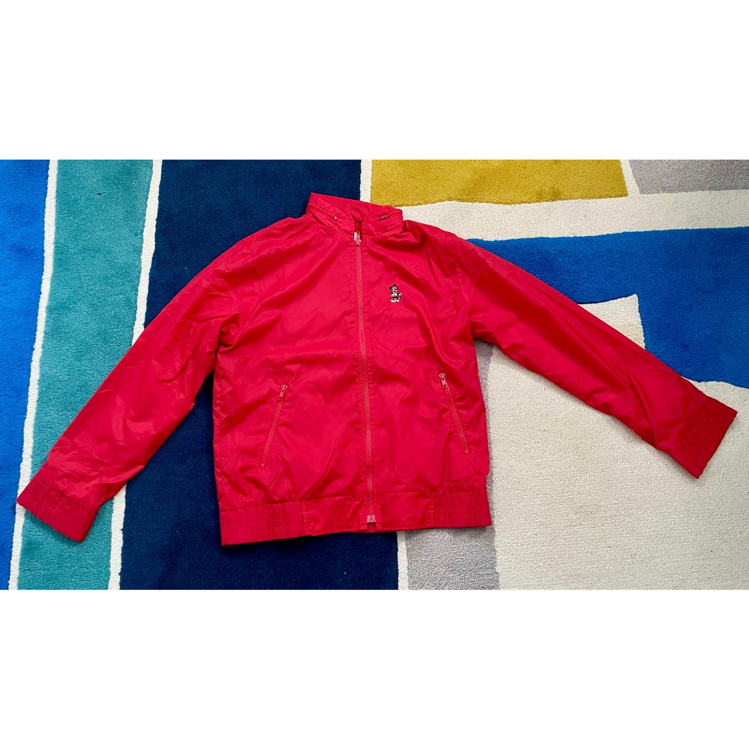 Vintage 90's Boast X Disney Mickey Mouse Tennis Jacket Red Hooded Men's Medium