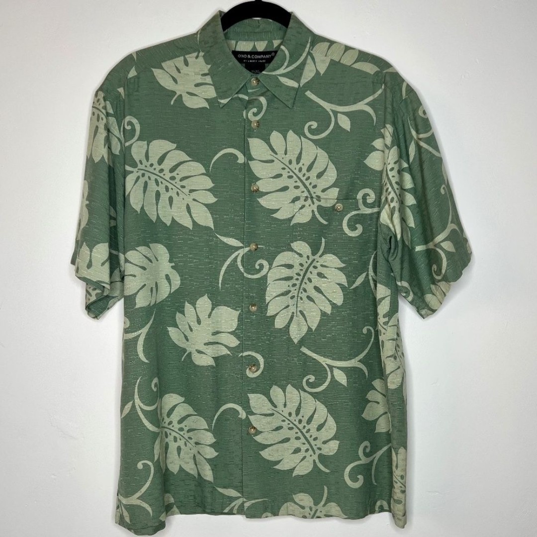 Hawaiian Aloha Shirt Silk Blend Vintage Ono & Company by Liberty House Size M