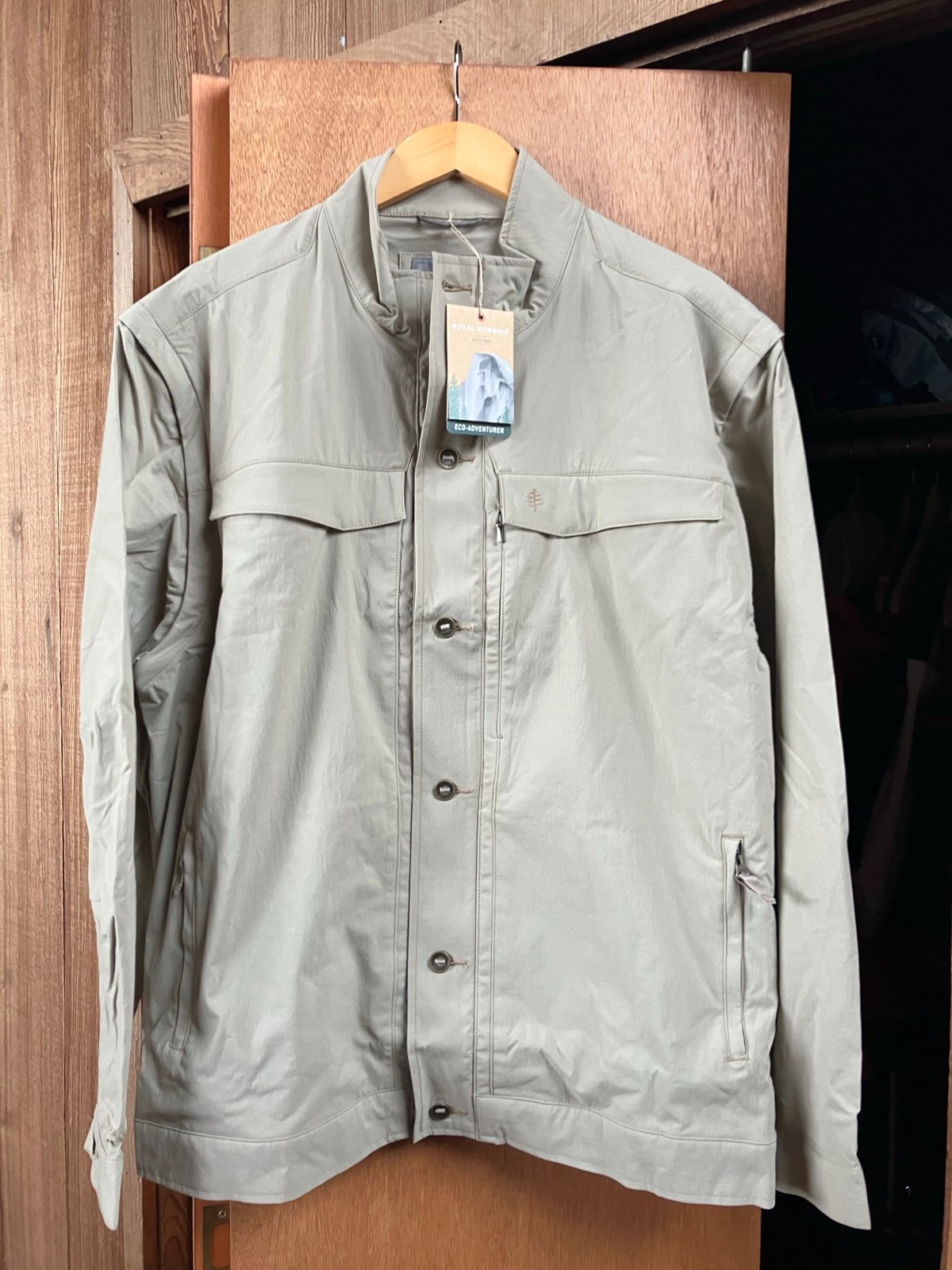 Royal Robbins (Mens XXL) Traveler Convertible Jacket II Khaki Tan Vest Pockets