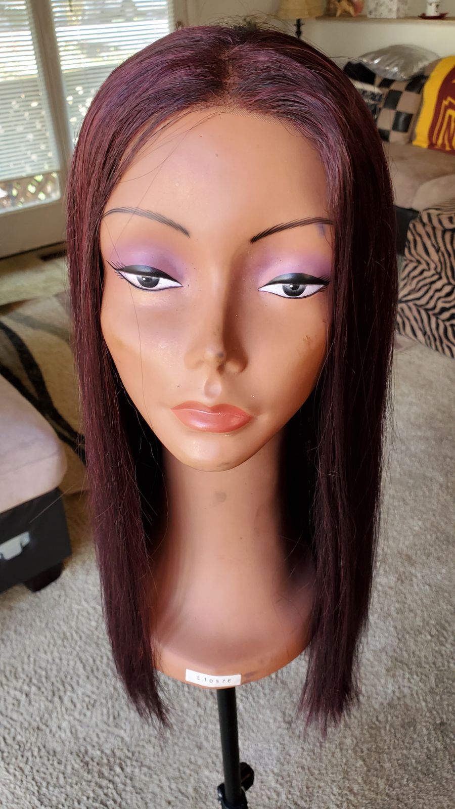 Burgundy wig