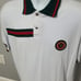 Mens White Polo Shirt Luxury Italian Green Red Stripes Crest Logo Golf Casual XL