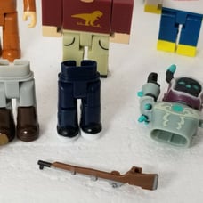 Large Lot of Various ROBLOX Figures & Accessories Weapons Hat Blame John Toys