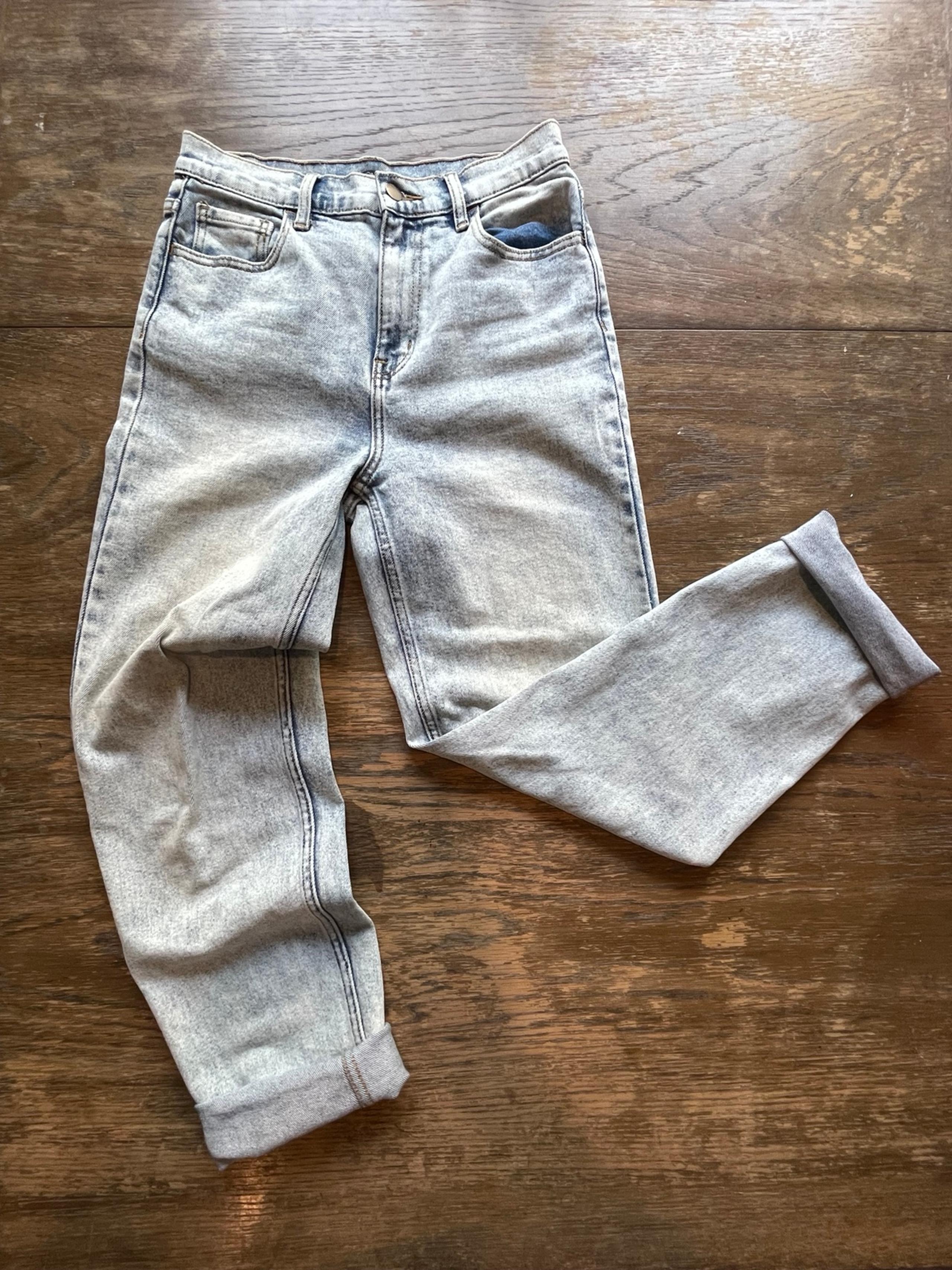 Fashion nova boyfriend denim Jeans light blue acid wash relaxed fit high waist 9