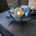 Solar Light Outdoor Garden Decor, Lotus Flower Light Crackle Globe Glass