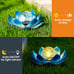 Solar Light Outdoor Garden Decor, Lotus Flower Light Crackle Globe Glass