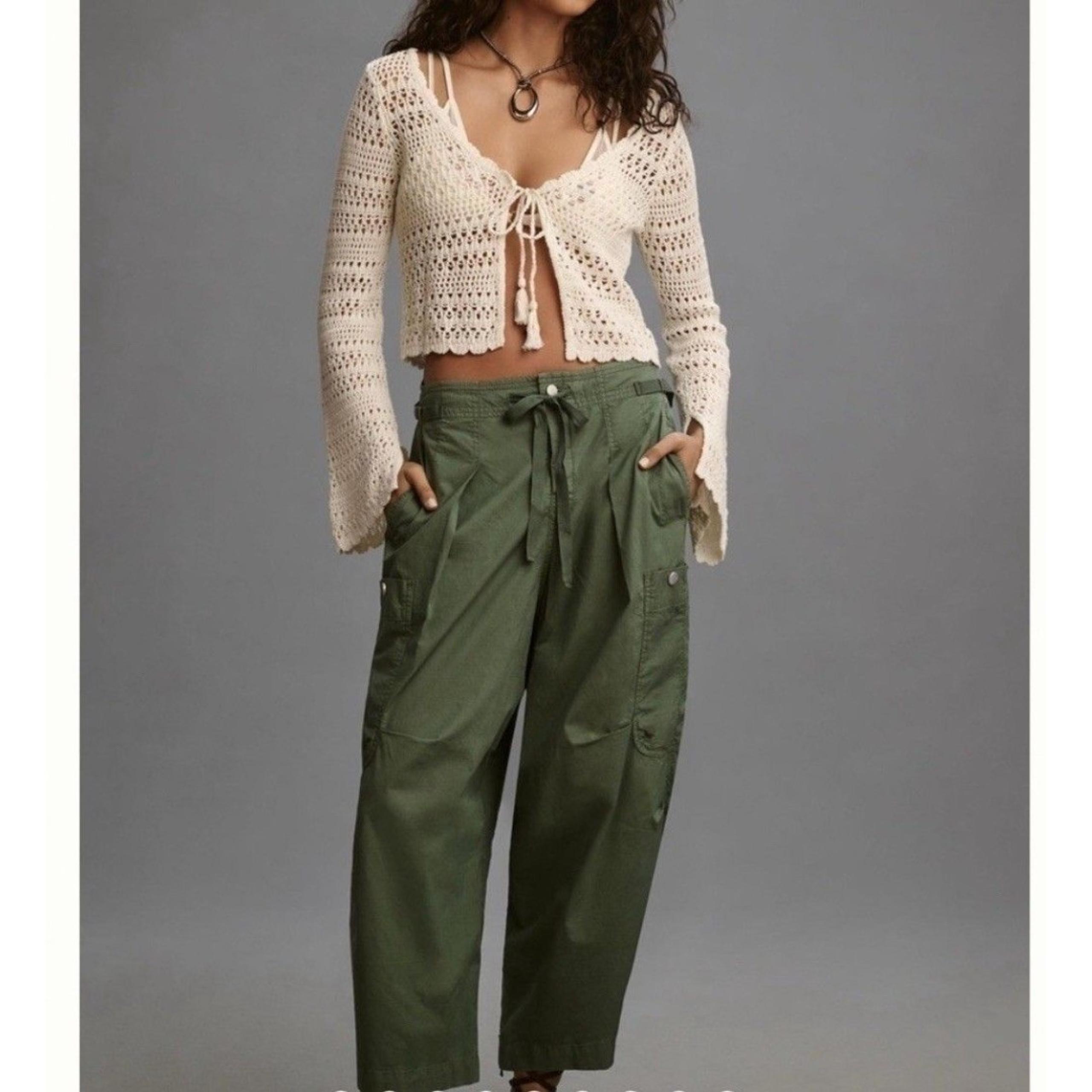 Pilcro Anthropologie Womens Slouchy Cargo Pants Size 30 Baggy Surplus Utility