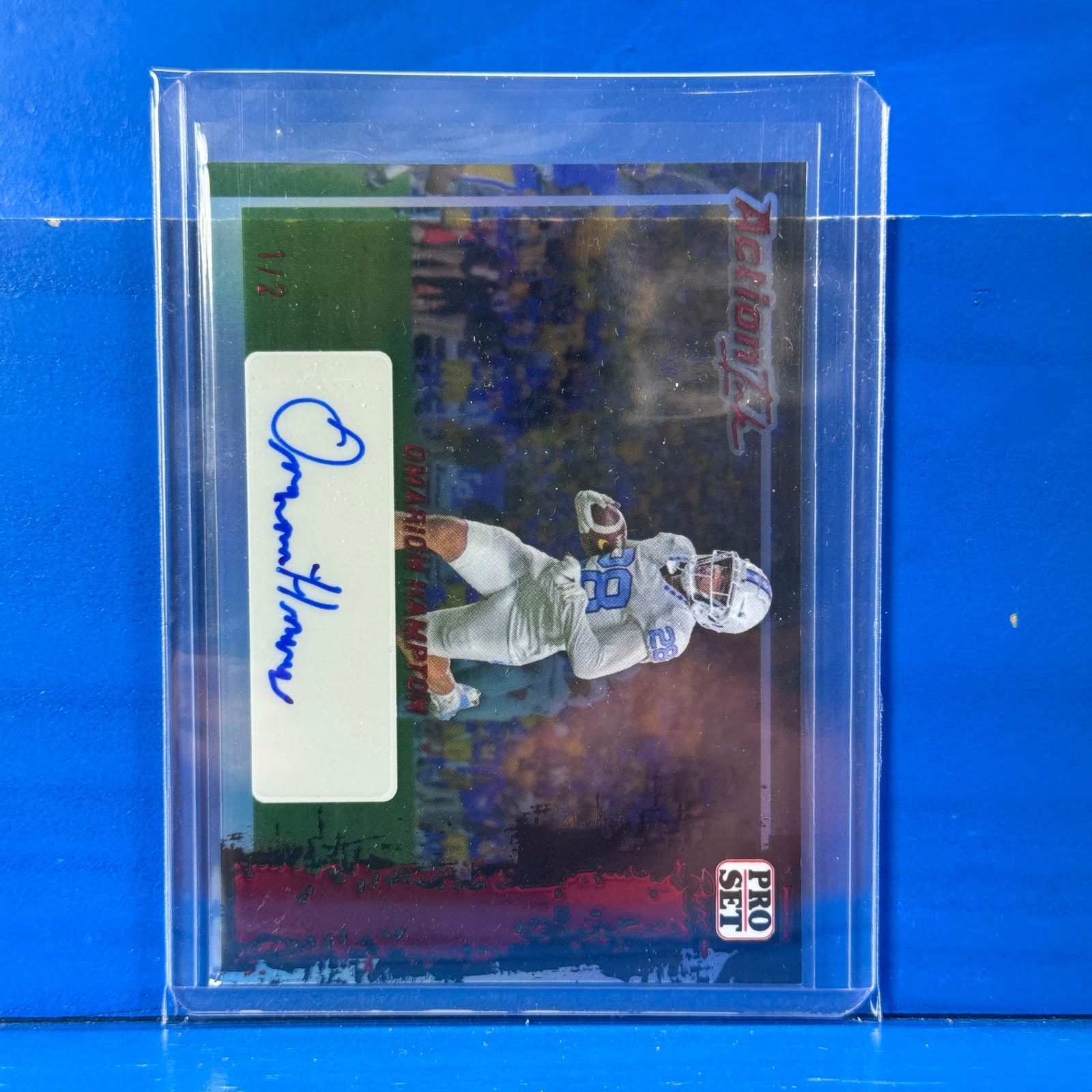 OMARION HAMPTON 2023 Leaf Pro Set Pure Action Ink Autograph SSP /2 RC AUTO