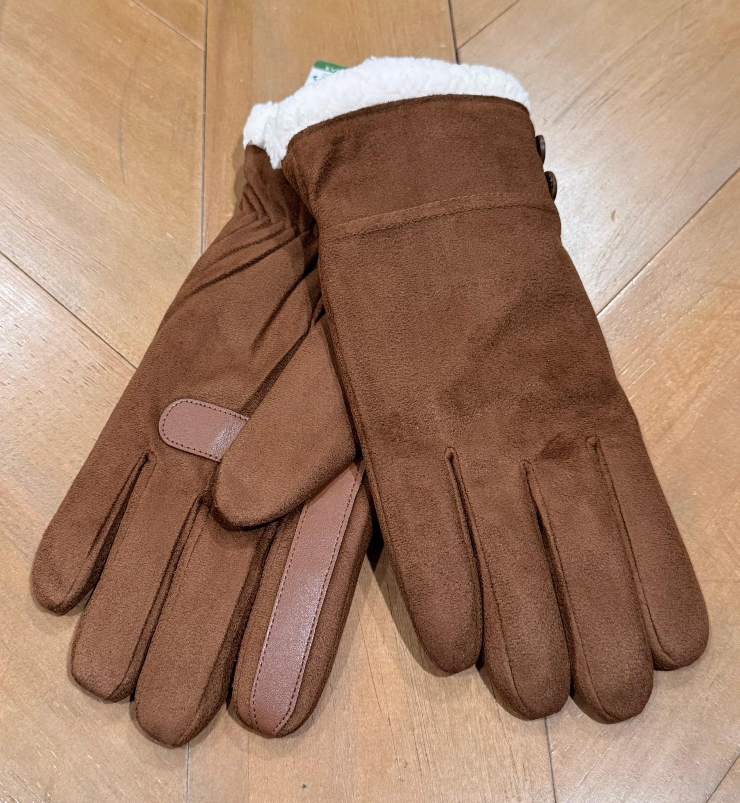 Isotoner Microfiber Winter Glove with Button Detail