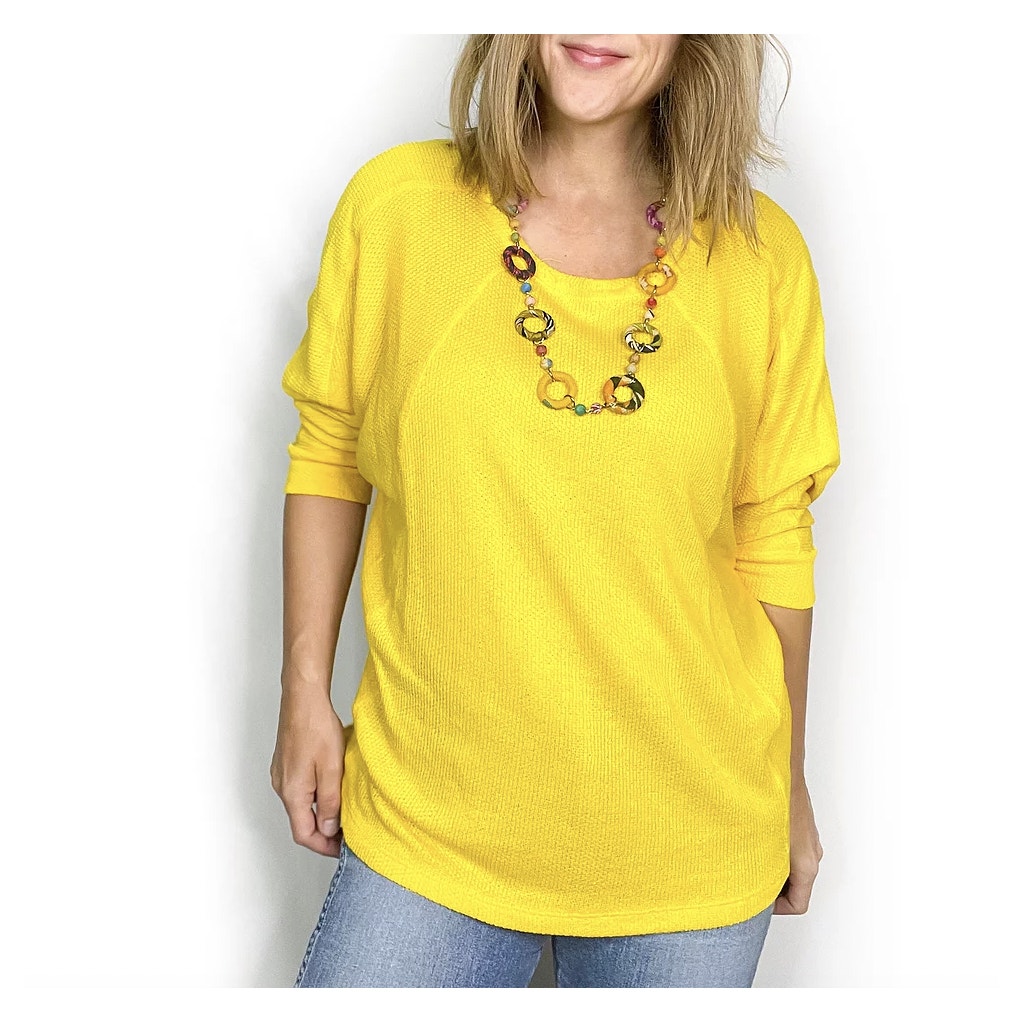 Yellow Dolman Sleeve Top - M/L