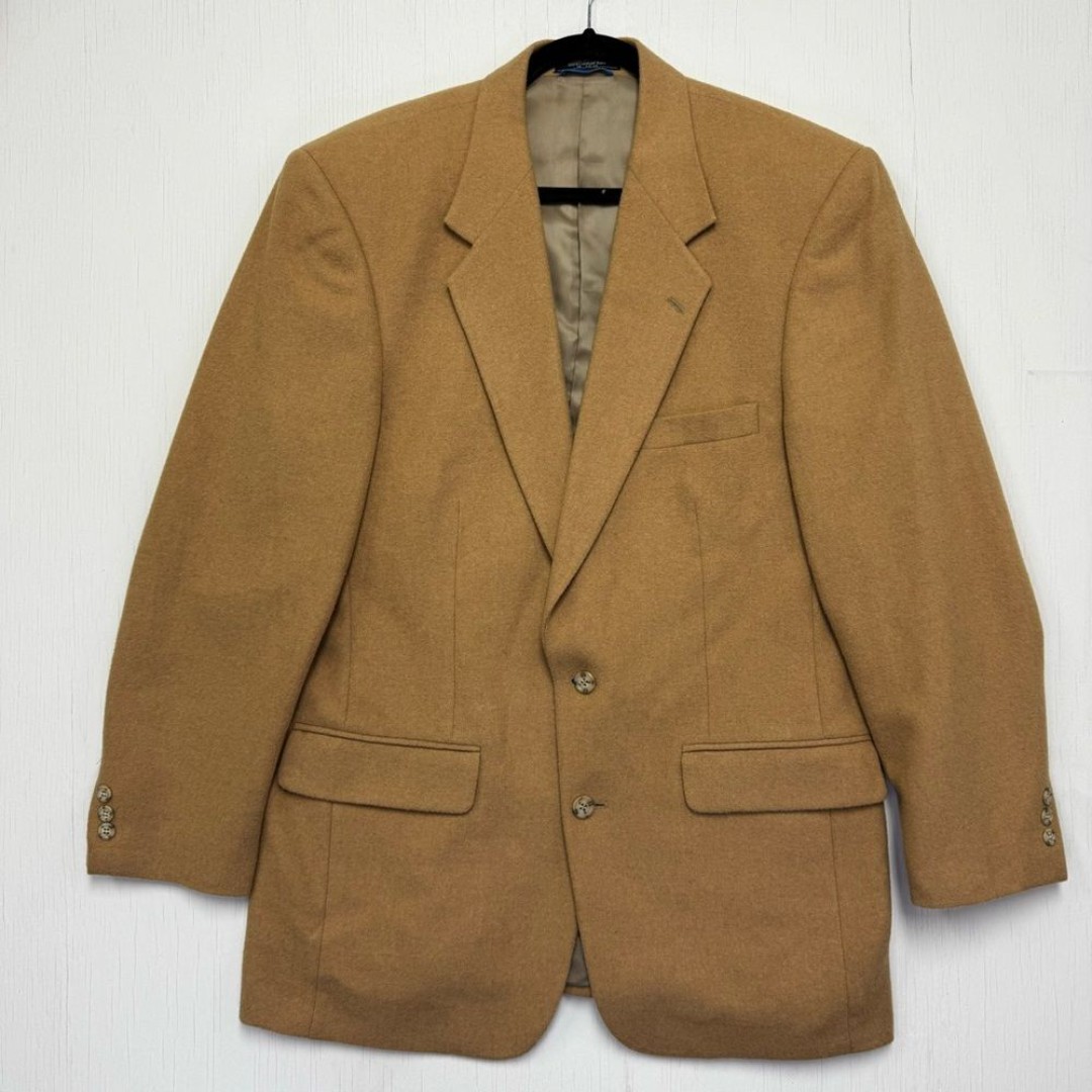 Brooks Brothers Tan Suit Jacket Notched Lapel Camel Hair Two Button