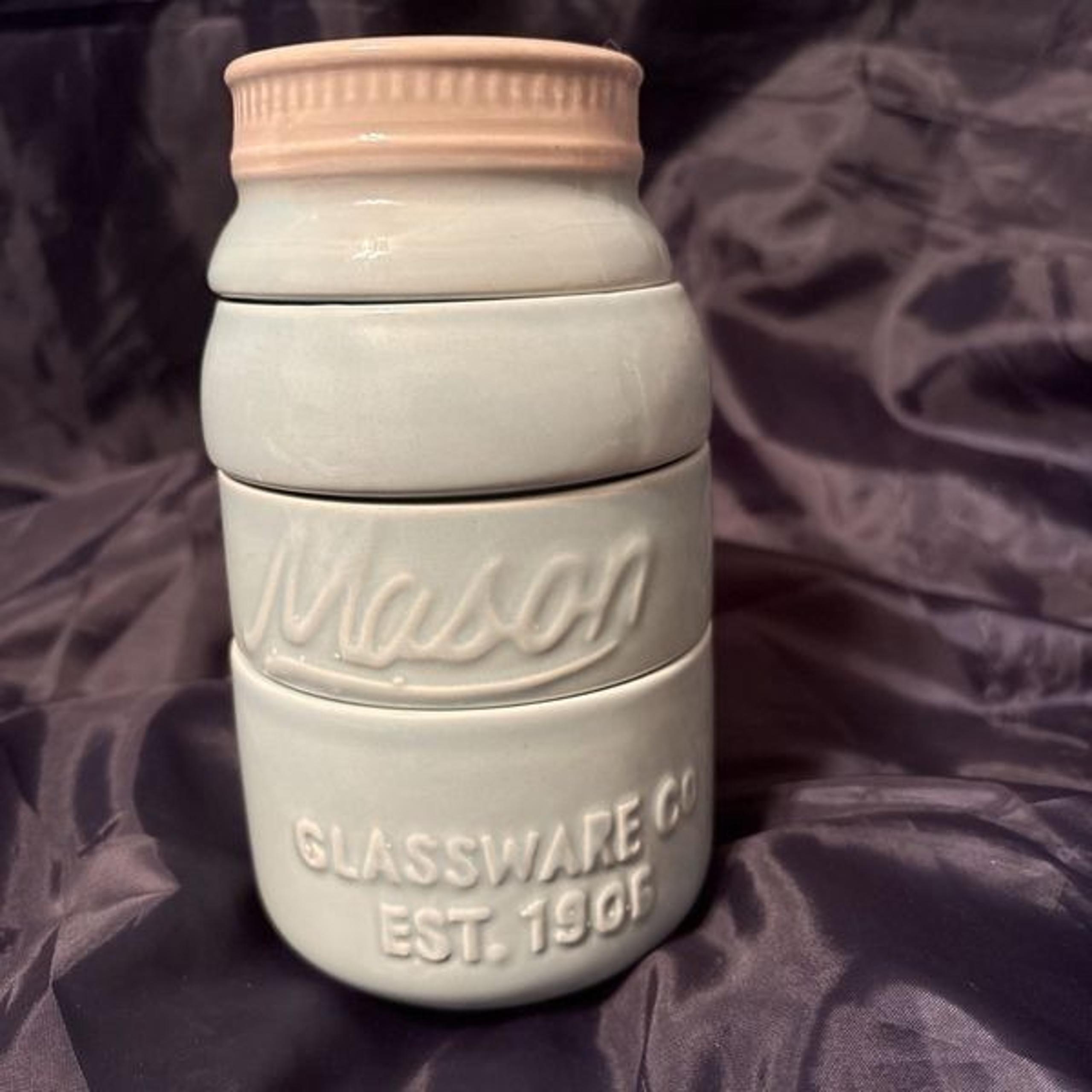 NEW World Market Mason Jar Measuring Cups Aqua Blue Glassware Farmhouse Set