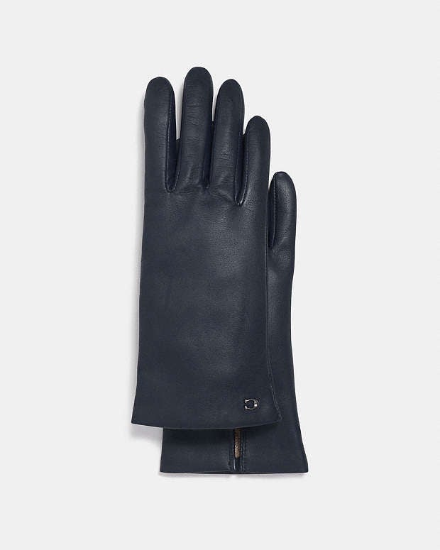 Coach Sculpted Signature Leather Tech Gloves size 6.5