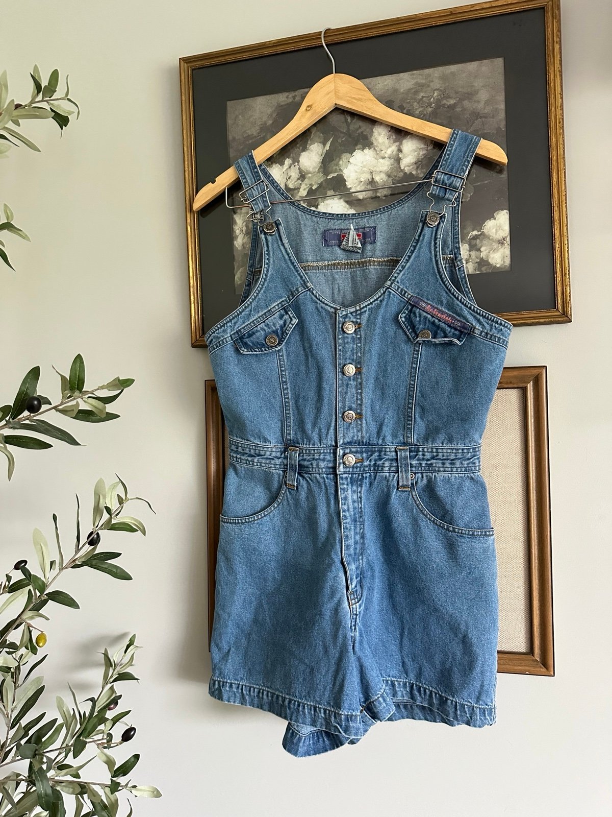 Vintage No Boundaries Denim Romper Playsuit Shorts Carnival Festival Boho 9/10