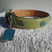 COACH GREEN PATENT LEATHER ROUND GROMMET DOG PET COLLAR EXTRA SMALL 8848