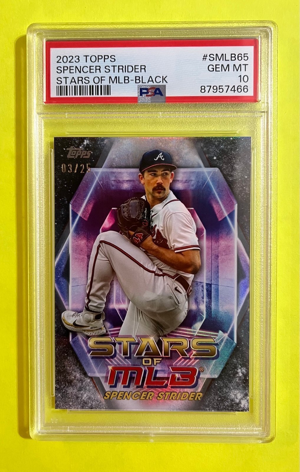 Spencer Strider 2023 Topps SMLB-65, Black Rare Insert #03/25 + 5 Bonus Cards