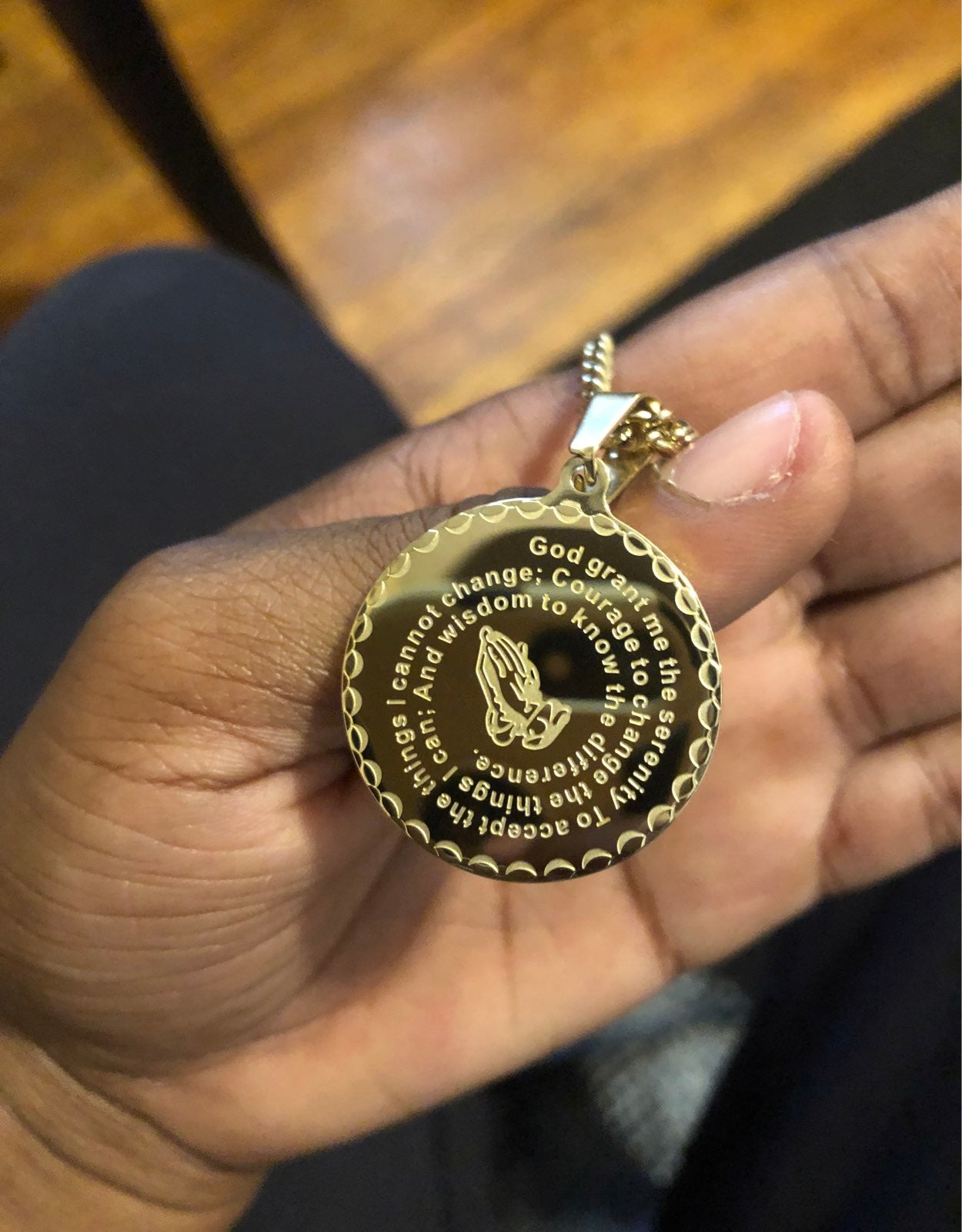Serenity Prayer Gold Necklace