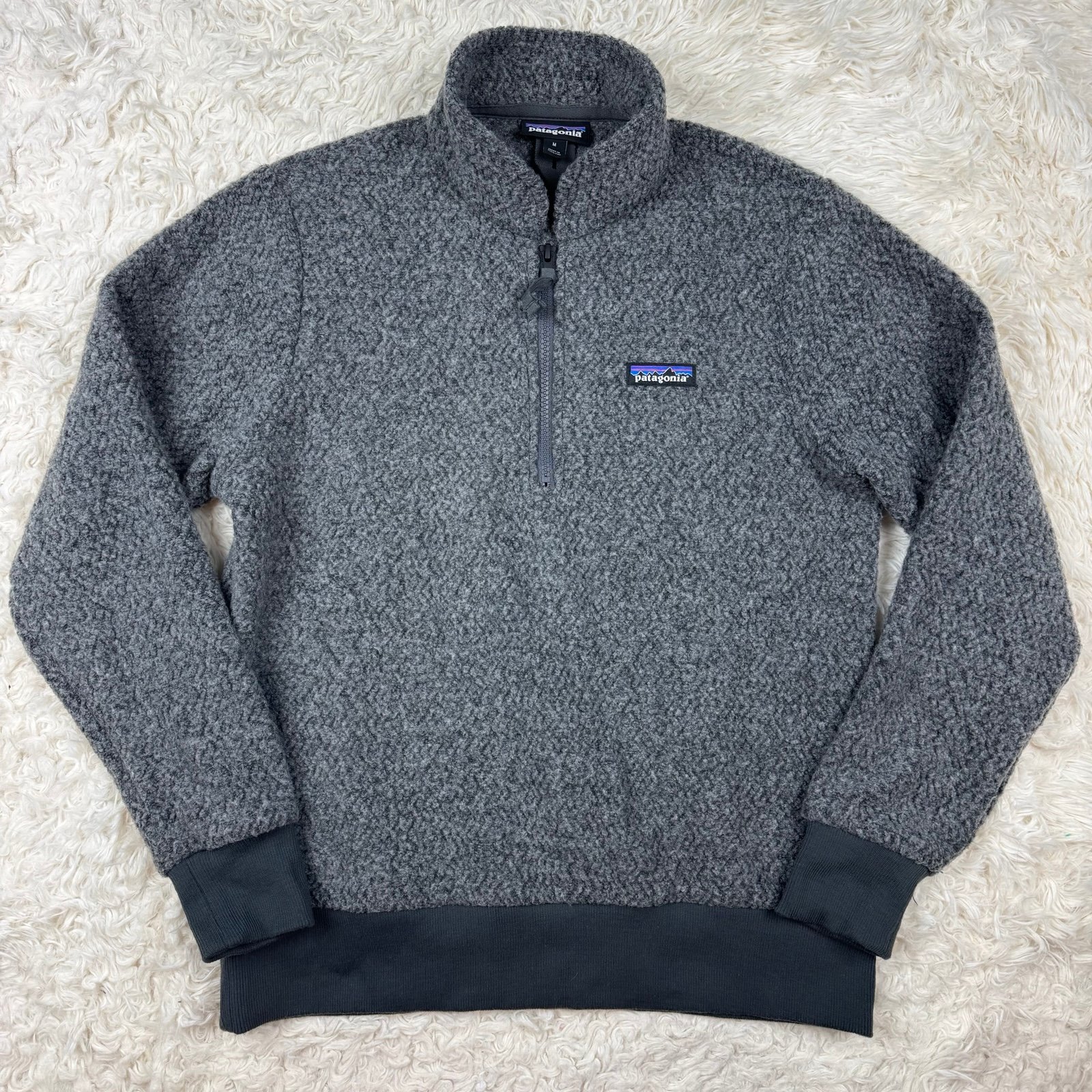 Patagonia W's Woolyester Fleece Pullover Gray Quarter Zip Women’s Size M