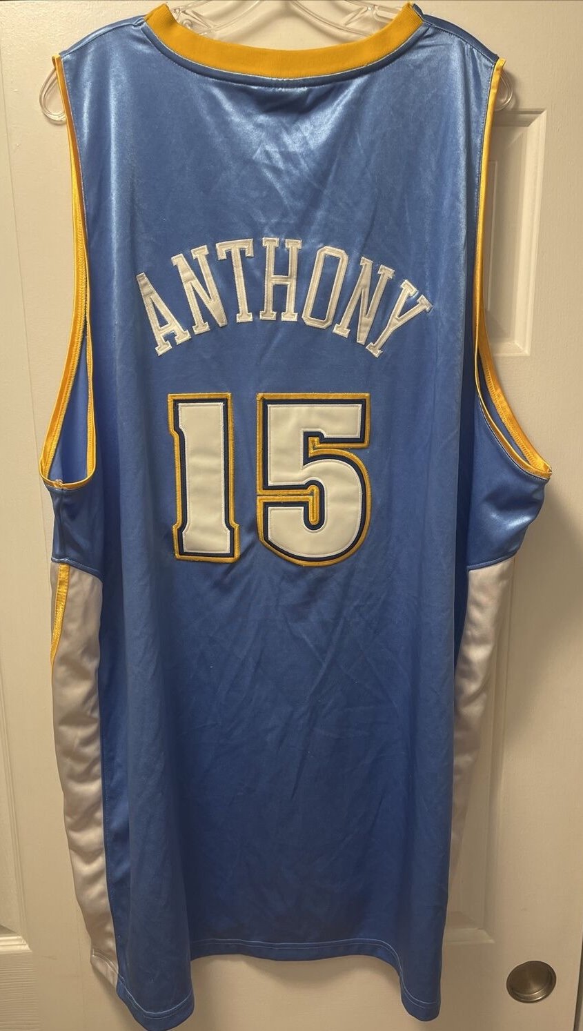 True Authentic Denver Nuggets Carmelo Anthony Jersey Men’s Size 56 Big 3x-4X