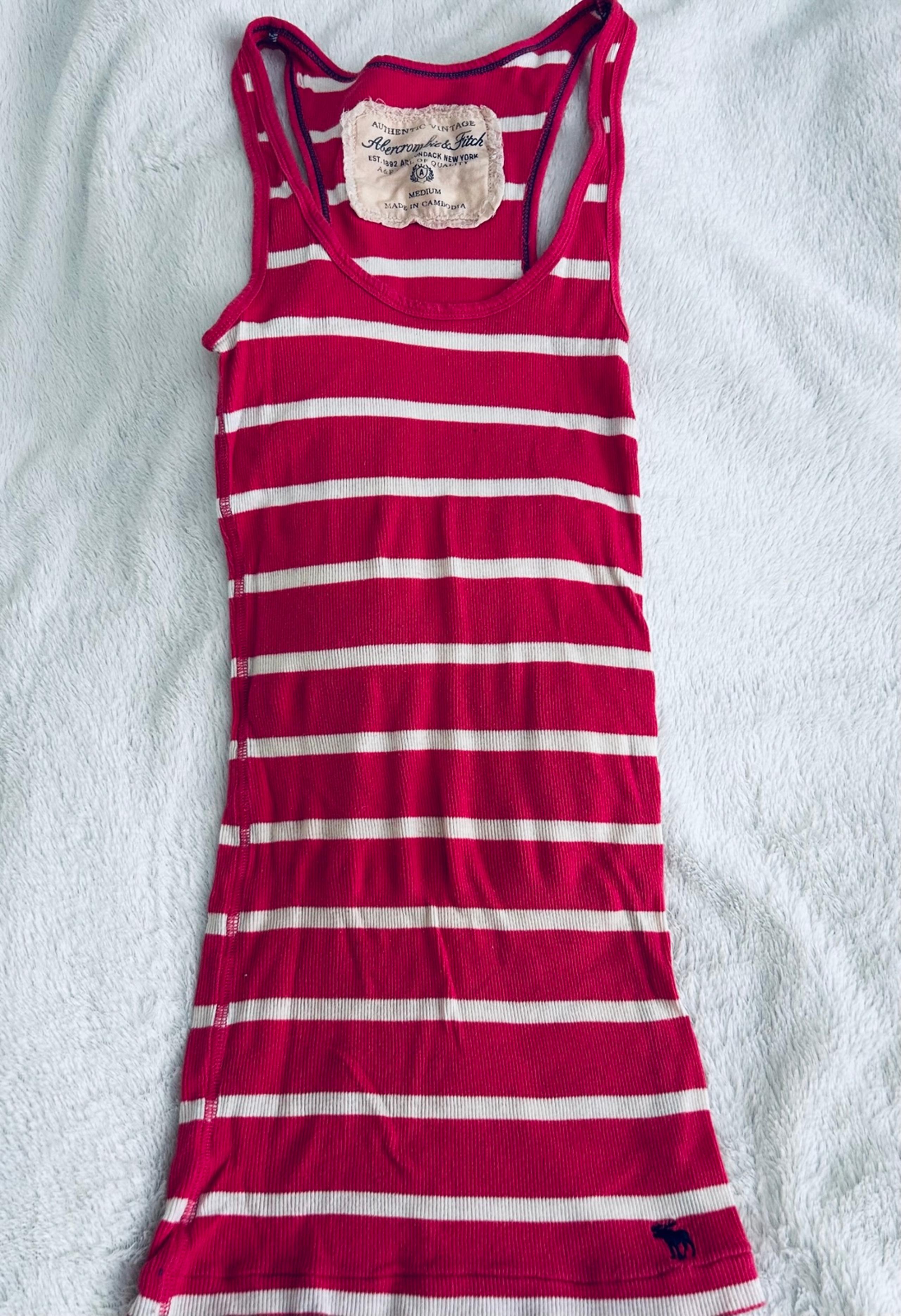 Y2K RARE Y2K Abercrombie Pink White Striped Tank top M