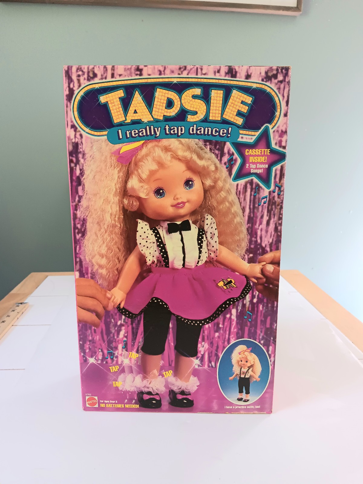 90s Vintage 1990 Mattel Tapsie Tap Dancing Doll Open Box W/cassette 13 Toy