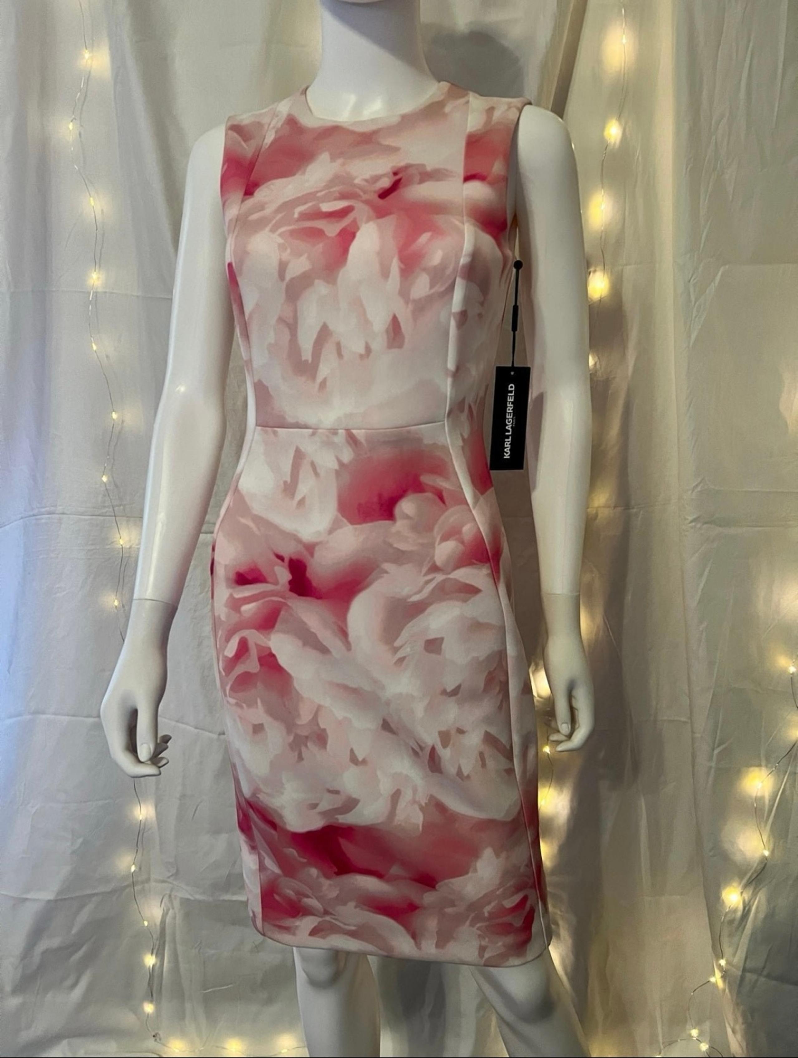 Karl Liked by 1 Lagerfeld Pink Floral Short Dress, Size 2 NWT!