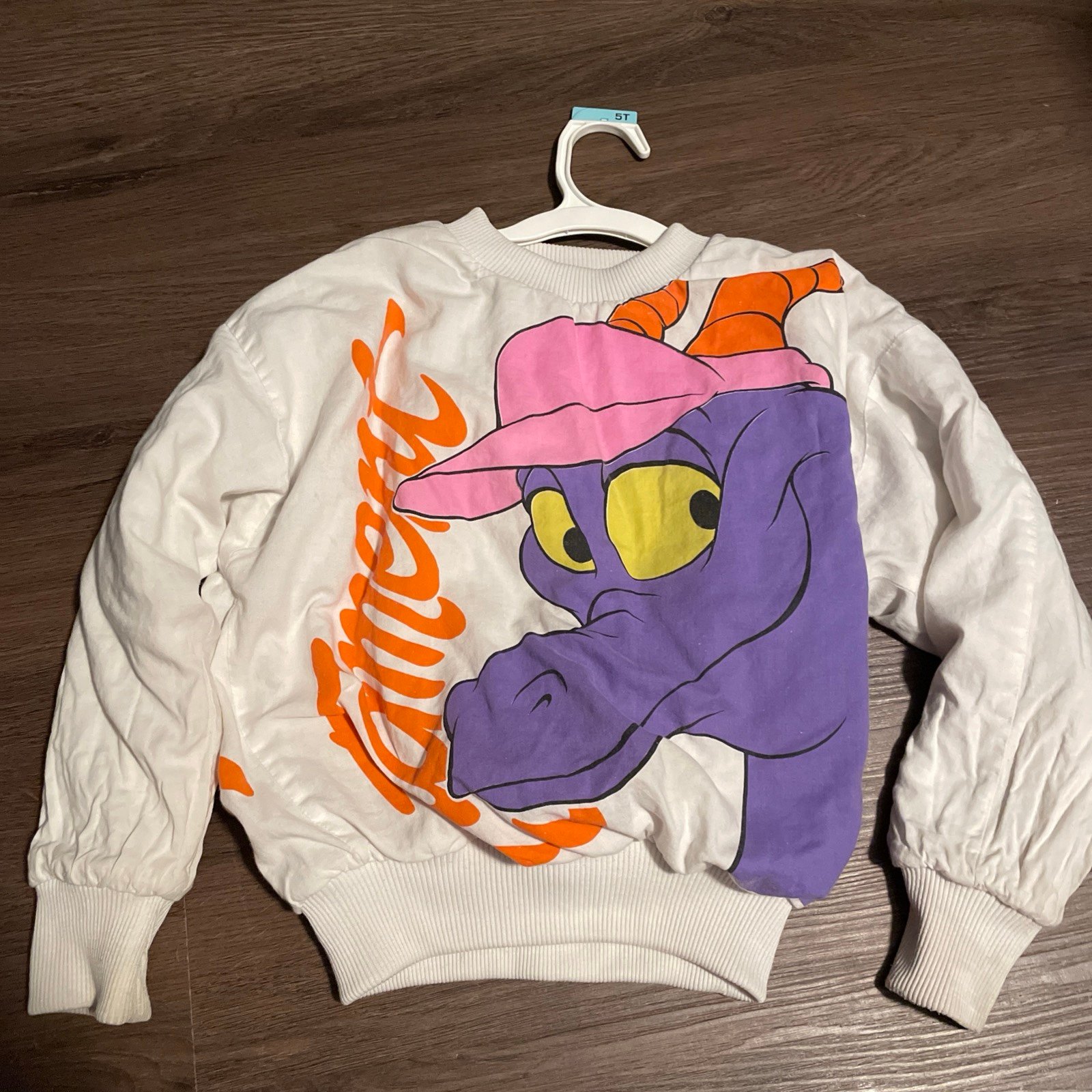 Disney Vintage Figment Dragon Child Sweatshirt Reversible RARE youth 4/5