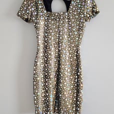 Vintage 80's Gold Mirrored Cocktail Dress