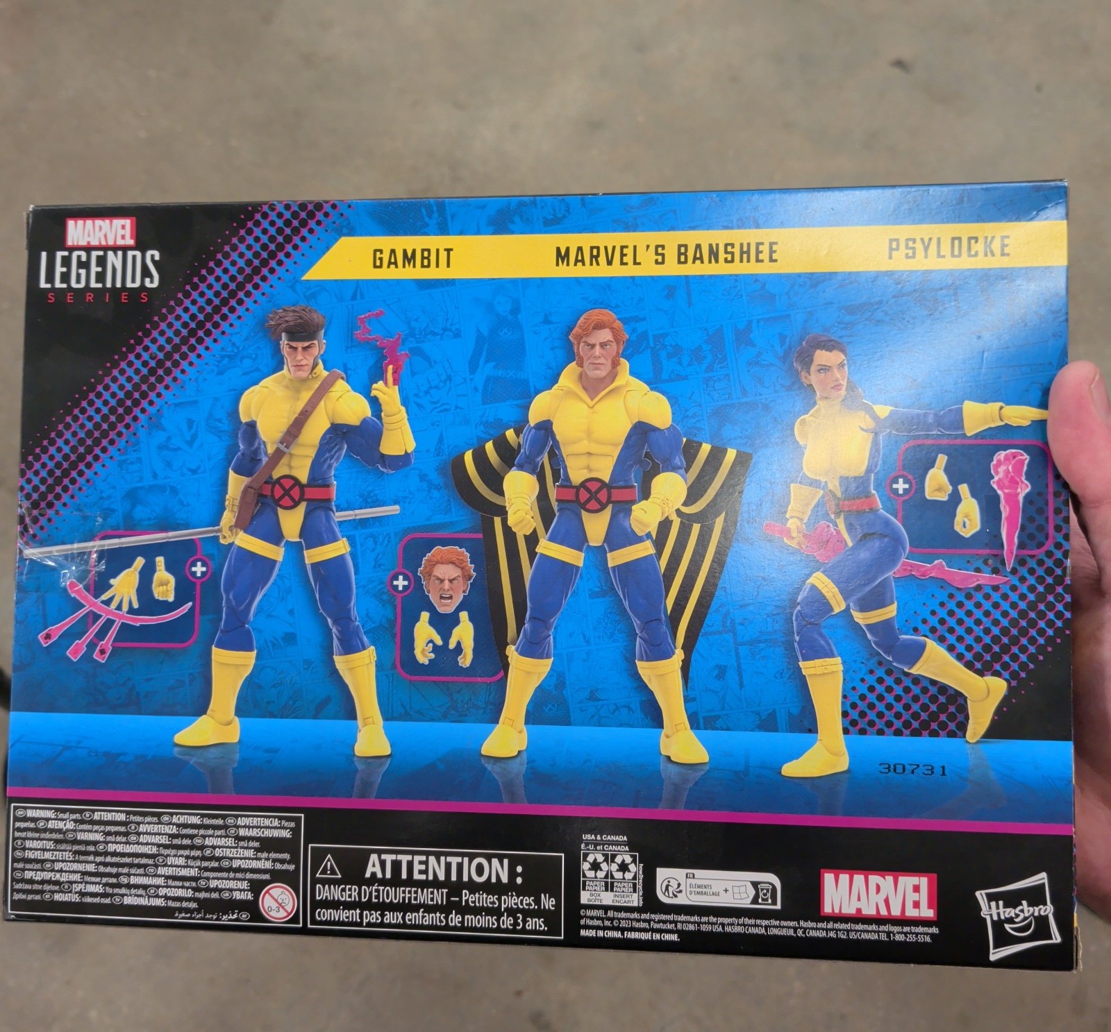 Marvel Legends X-Men 60th Anniversary Figure 3 Pack Gambit Banshee Psylocke Set