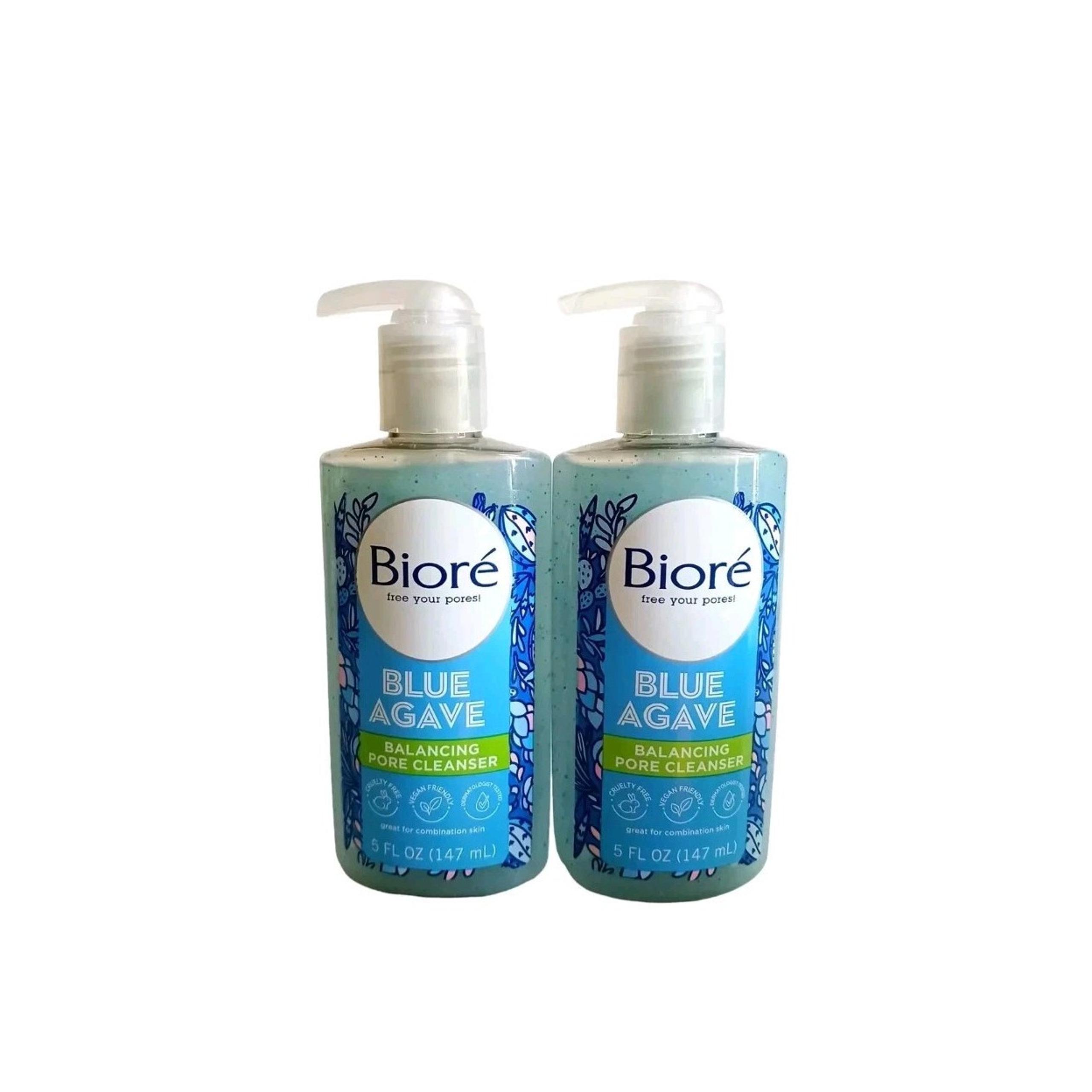 2ct Biore Blue Agave Balancing Pore Cleanser w/ Baking Soda 5oz Free Your Pores!