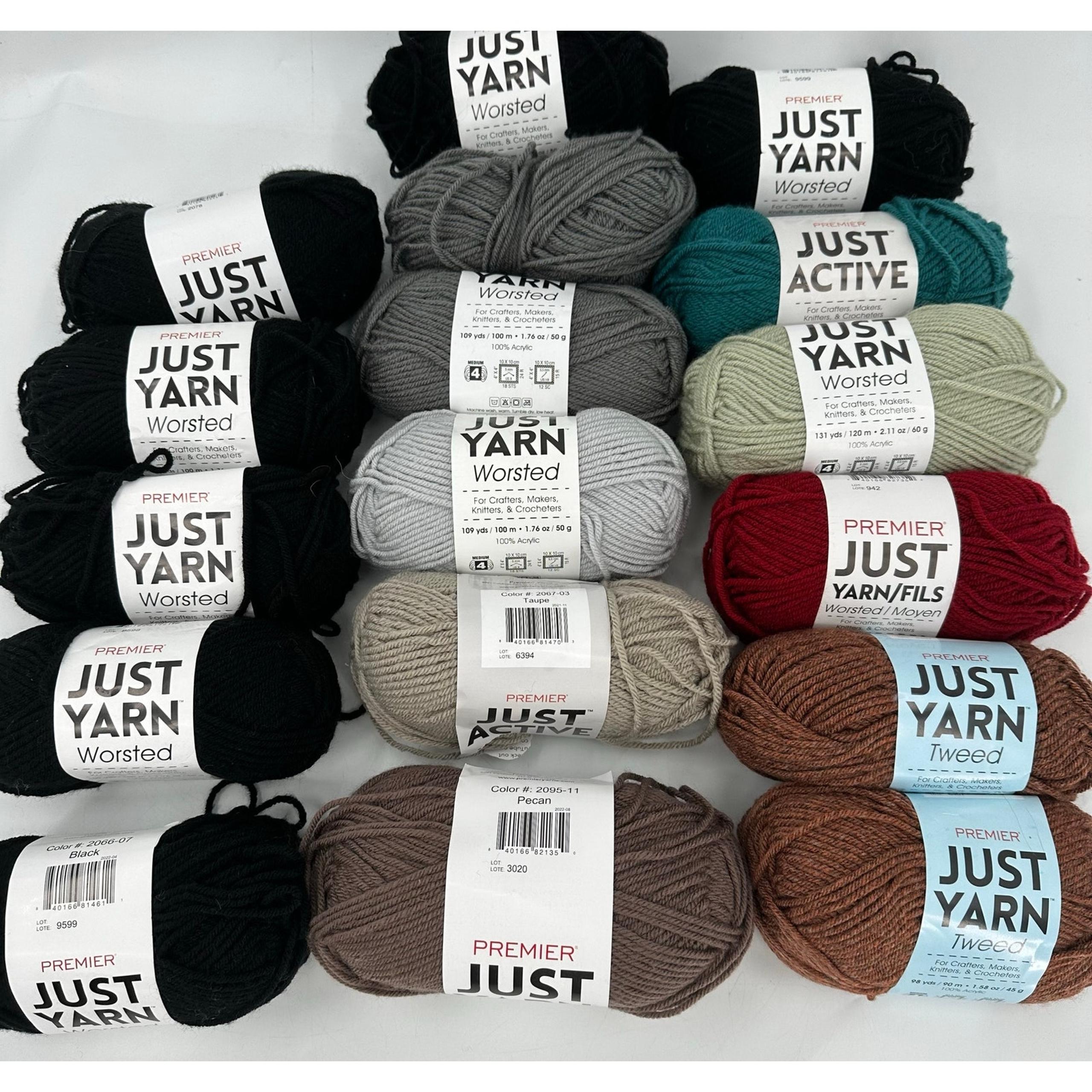 Premier Just Yarn Huge Bundle Active & Worsted Mixed Lot Red Black Green Red ++