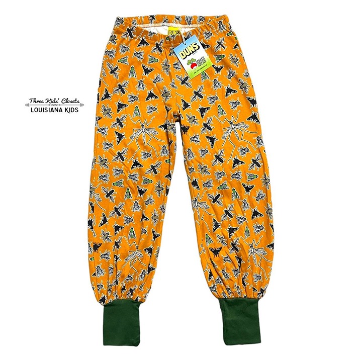NEW DUNS Sweden Sz 110/116 (5/6Y)Organic Flies Dark Cheddar Baggy Pants