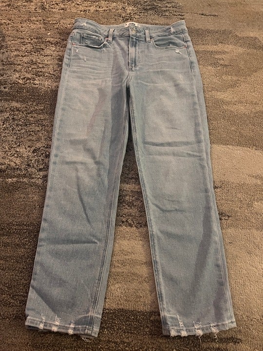 PAIGE size 28 Women's Hoxton Slim Crop Jeans Distressed