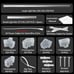 Hexagon Garage LED Lighting - 6000K 672W 14 Grid Hexagon Light Set W Rectangle