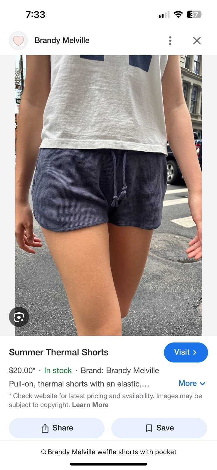 Brandy Melville Summer Thermal Shorts.