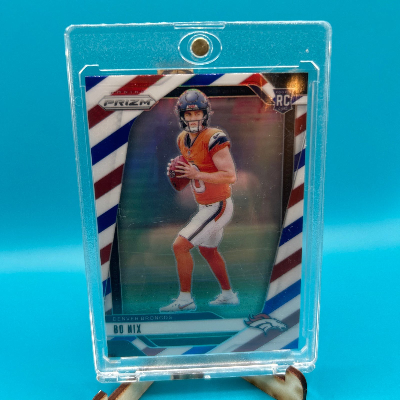 2024 Panini Prizm Bo Nix Red White Blue Prizm Rookie #309