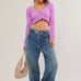 NEW Free People Scrunchy Shrug In Violet Tulle Size M